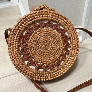 Raffia Crossbody Bag